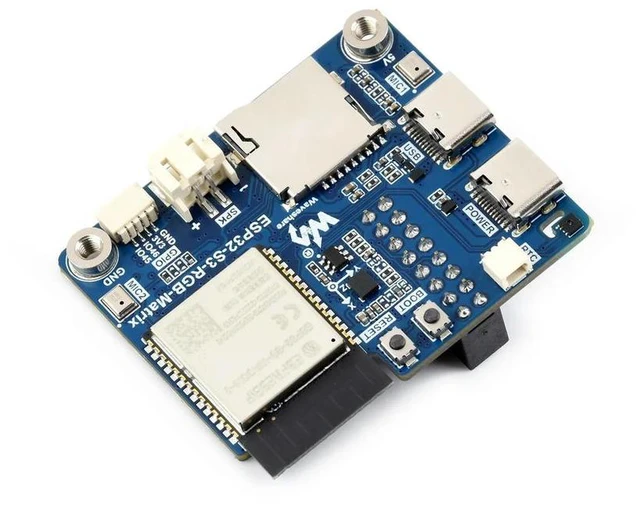 Alt view image 2 of 3 - Waveshare ESP32-S3 RGB Matrix Driver Board, Onboard Dual Microphones Array, Supports 2.4 GHz Wi-Fi And Bluetooth 5 (BLE)