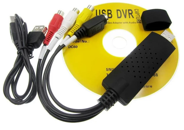 Main image of 5pcs USB Audio Video Capture Card Adapter with USB Cable USB2.0 to RCA Video Capture Converter For TV DVD DVR VHS Capture Device