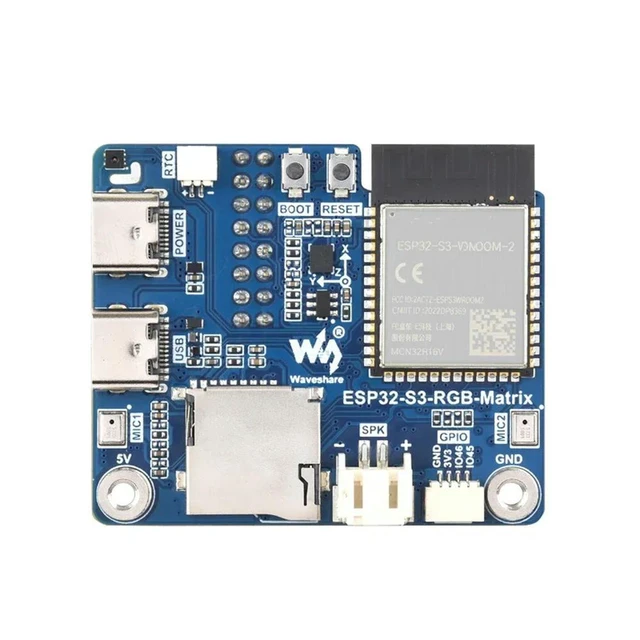 Alt view image 2 of 3 - Waveshare ESP32-S3 RGB Matrix Driver Board Supporting 2.4 GHz BLE 5 Dual-Mode 240MHz 32-Bit LX7