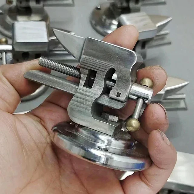 Alt view image 2 of 3 - 304 Stainless Steel Mini Vise With Anvil Table Hand Tools Adjustable Desktop Clamp Watch Repair Ornaments Anvil DIY Base