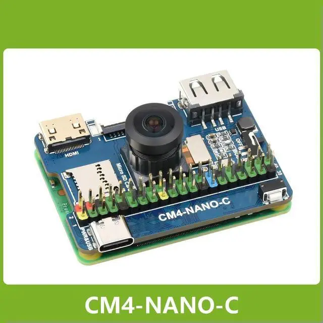 Main image of Waveshare Nano Base Board (C) for Raspberry Pi Compute Module 4, Same Size as the CM4, Onboard 8MP Camera USB 2.0 Type A port