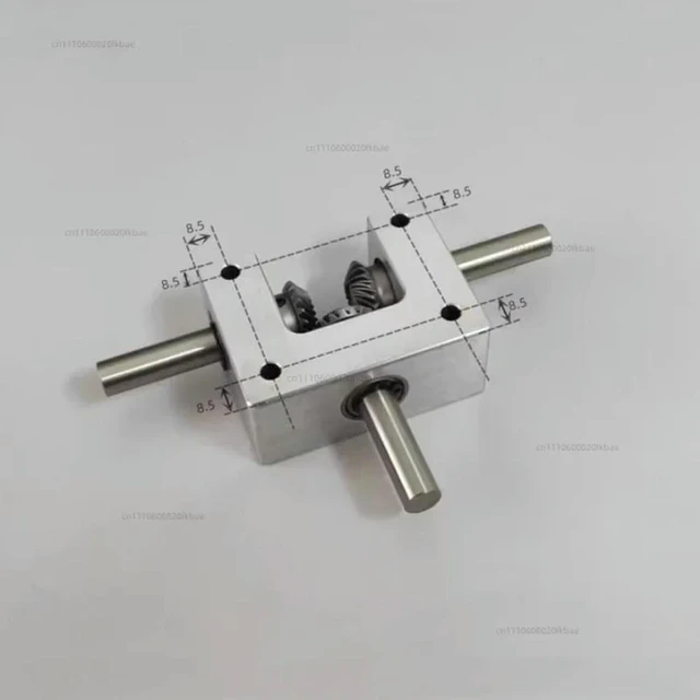 Alt view image 2 of 3 - Shaft diameter 6/8/10mm90-degree differential assembly transmission 1:1 spiral bevel gear small dual output shaft converter