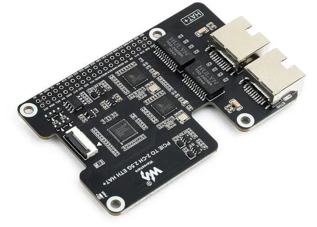 Alt view image 2 of 3 - Waveshare PCIe TO 2-CH 2.5G ETH Adapter For Raspberry Pi 5, Supports Raspberry Pi OS / Ubuntu / OpenWrt, Dual RTL8125