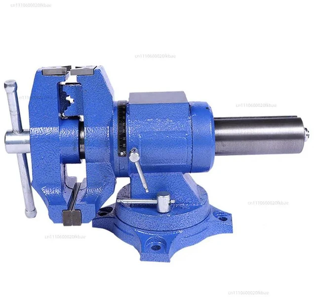 Alt view image 2 of 3 - 4-inch Multifunctional heavy-duty bench vise 360-degree rotation locking base desktop vise screw rod thickened