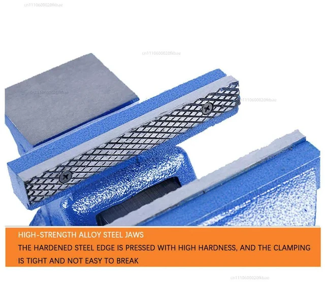 Alt view image 3 of 3 - 4-inch Multifunctional heavy-duty bench vise 360-degree rotation locking base desktop vise screw rod thickened