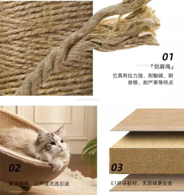 Alt view image 2 of 3 - Cat Scratching Basin Litter Integrated Claw Grinding Sofa Semi-closed Toy Scratching Board Cat Supplies