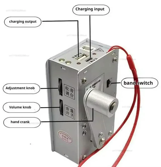 Alt view image 2 of 2 - Hand crank generator Multifunctional radio igniter Flashlight USB charging