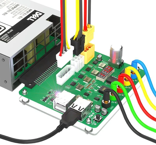 Alt view image 3 of 3 - Suitable for brand PSU with adjustable voltage knob and 3.3v/5v/12v /USB 2.0/QC 2.0/ 3.0/12v power breakout board