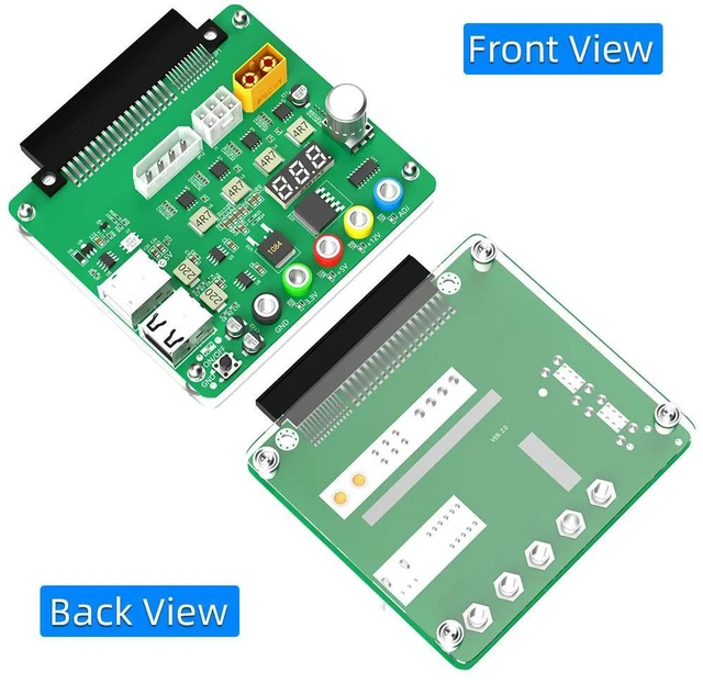 Alt view image 2 of 3 - Suitable for brand PSU with adjustable voltage knob and 3.3v/5v/12v /USB 2.0/QC 2.0/ 3.0/12v power breakout board