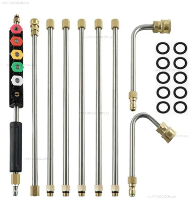 Main image of Pressure Washer Extension Rod Power Washer Gutter Cleaning Tool Telescoping Replacement Gun Window Cleaning Nozzles 9 Pack