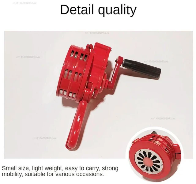 Alt view image 3 of 3 - Manual Emergency Alarm with Aluminum Hand Crank, Outdoor Siren Alarm, Loud, 110db Y