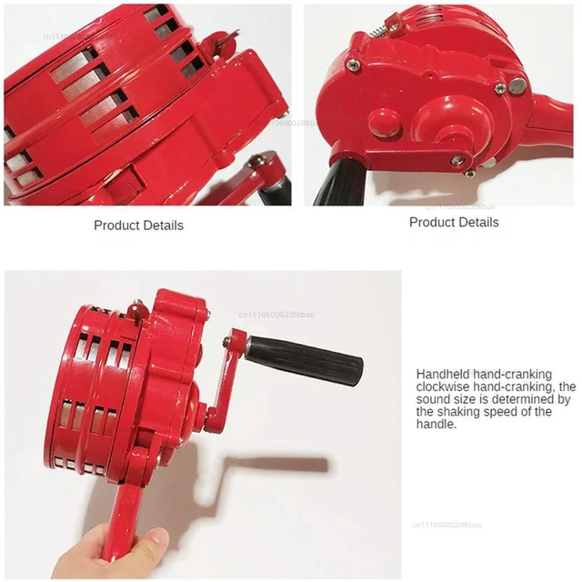 Alt view image 2 of 3 - Manual Emergency Alarm with Aluminum Hand Crank, Outdoor Siren Alarm, Loud, 110db Y