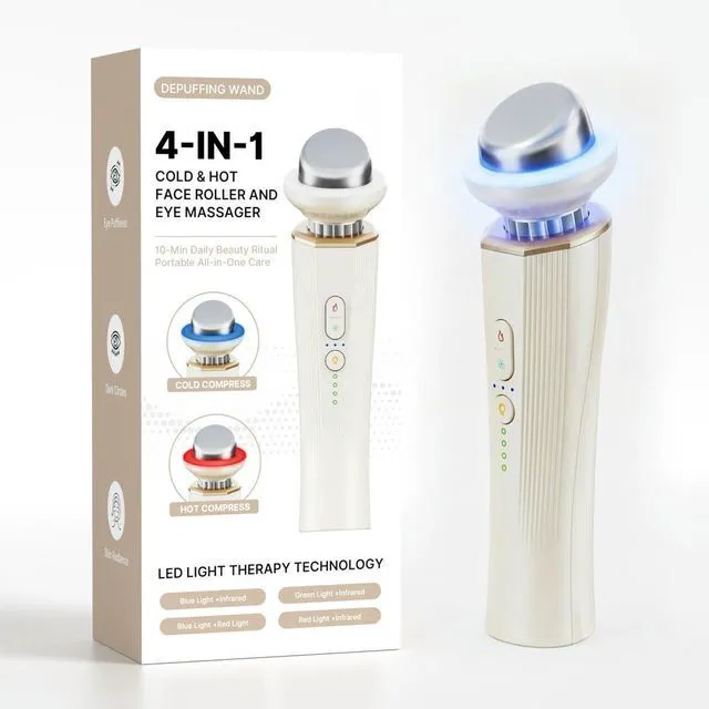 Main image of 4 in 1 hot and cold beauty instrument, facial and neck lift massager, best skin care machine, for firming and anti-wrinkle