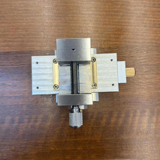 Alt view image 2 of 3 - High Precision Manual XY Cross Slide Table with Lead Screw Drive Flat Vise