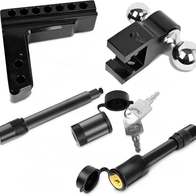 Alt view image 2 of 3 - Strong tensile force, adjustable aluminum alloy trailer arm 6 inches with latch lock, double-ended trailer trailer arm