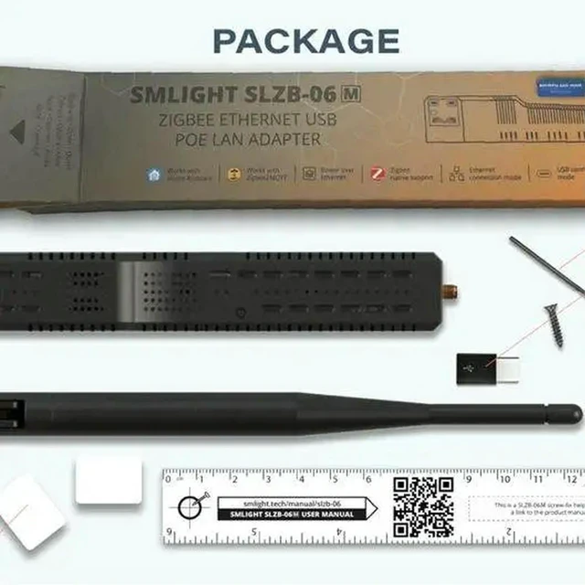 Alt view image 2 of 3 - SMLIGHT SLZB-06M Zigbee 3.0 to Ethernet USB Gateway with PoE Coordinator