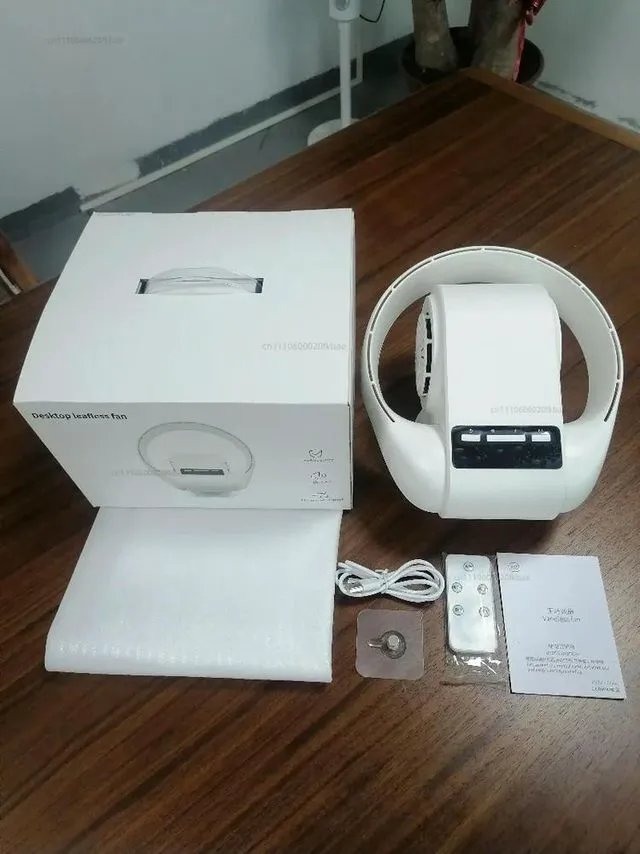 Alt view image 3 of 3 - Refrigeration desktop fan bladeless fan small air conditioner silent household mobile dormitory usb cooler