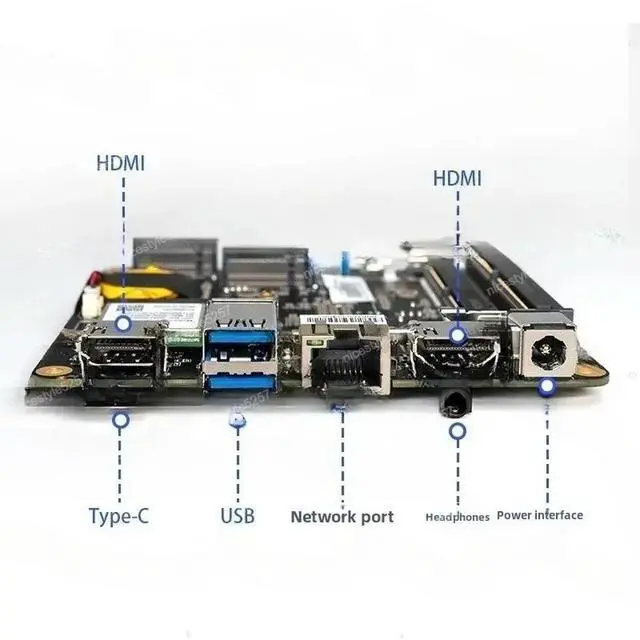 Alt view image 3 of 3 - Industrial Control Motherboard Mini Host, 5500U 5800H 5825U 5600H Mini PC, Dual LAN Port Industrial Computer Motherboard