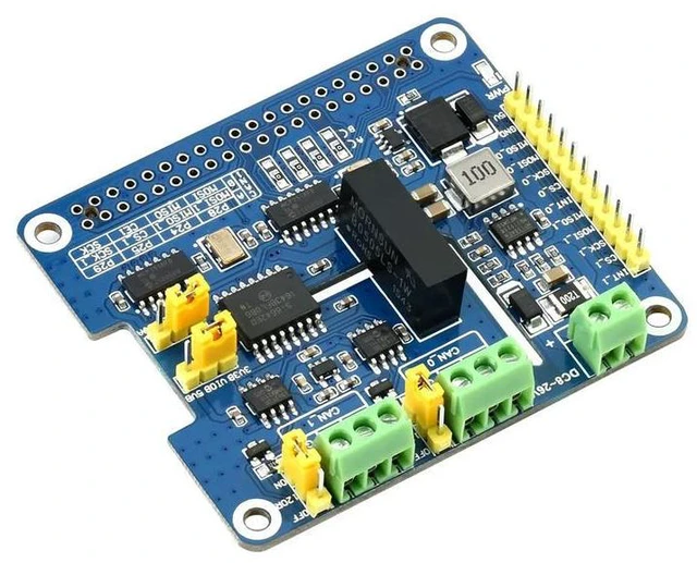 Alt view image 3 of 3 - Waveshare 2-Channel Isolated CAN FD Expansion HAT, SPI interface,Multiple Protections, Designed For Raspberry Pi Series