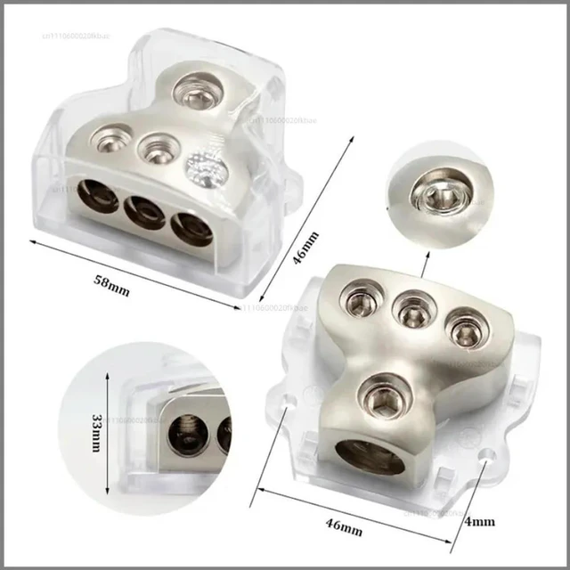 Alt view image 2 of 3 - Car audio modification amplifier ground wire hub negative ground distribution box one out of three safety wire box