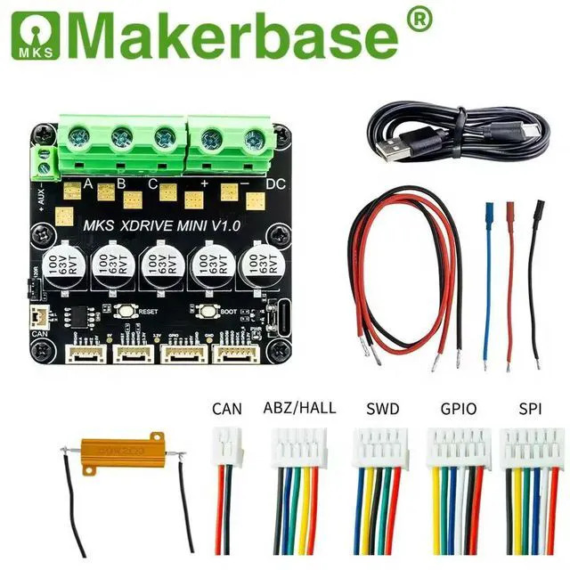 Main image of Makerbase Mks Xrive Mini Servo Driver Controller Brushless Engine Odrv V3.6 With Spi As5047p Development Board For Robot Dog Arm