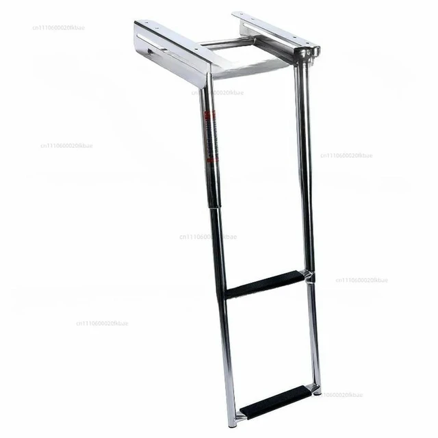 Alt view image 2 of 3 - 3 Section High Strength Slide Rail Stainless Steel Deck Ladder Telescopic Ladder for Boat Yacht