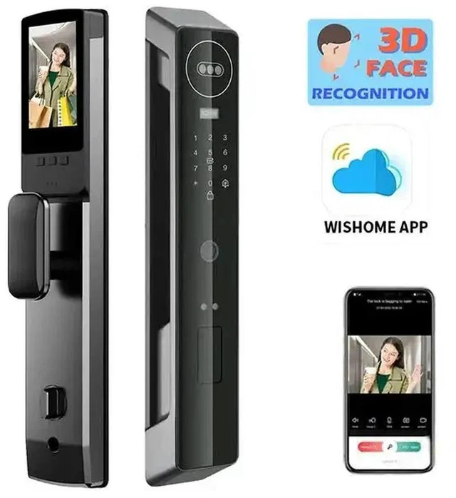 Main image of automatic electronic fingerprint lock lock 3D facial recognition digital door lock with camera