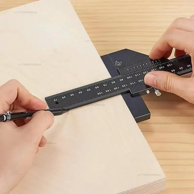 Alt view image 2 of 3 - 280MM woodworking multi-functional scribing ruler aluminum alloy T-ruler caliper, multi-functional measuring