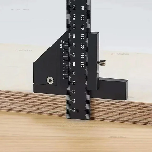 Alt view image 3 of 3 - 280MM woodworking multi-functional scribing ruler aluminum alloy T-ruler caliper, multi-functional measuring