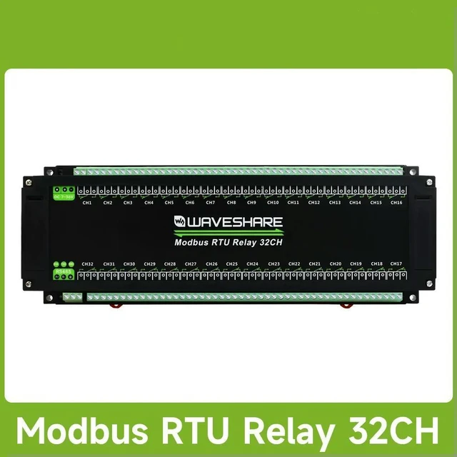 Main image of Waveshare Modbus RTU 32-Ch Relay Module, RS485 Interface, With Multiple Isolation Protection Circuits