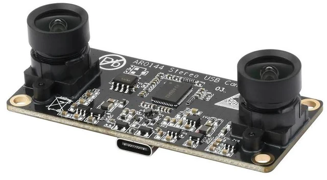 Alt view image 2 of 3 - Waveshare AR0144 2MP Stereo USB Camera Module, AR0144 Sensor Chip, USB2.0 Port, Synchronized Same-frame Output 52mm Baseline
