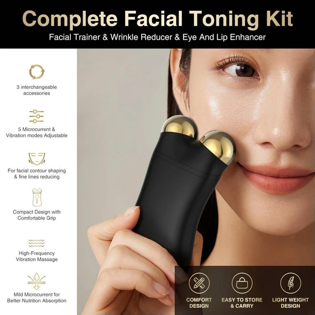 Alt view image 2 of 3 - 3 in 1 Household Ems RF Beauty Instrument Standing Face Lift Massage Roller with Equipment Convenient Facial Care