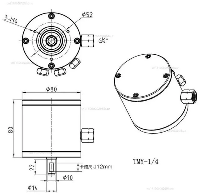 Alt view image 2 of 3 - Explosion Proof, Non-Sparking, High Speed, Adjustable, 1/4Air Motor - Industrial Grade Blower Air Motor