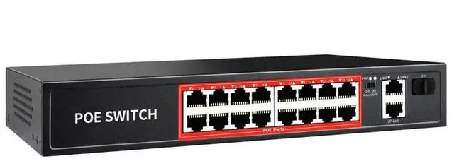 Main image of OEM/ODM 16 port 48V POE switch 240W built-in power supply IEEE 802.3 AF/AT for IP cameras, AP