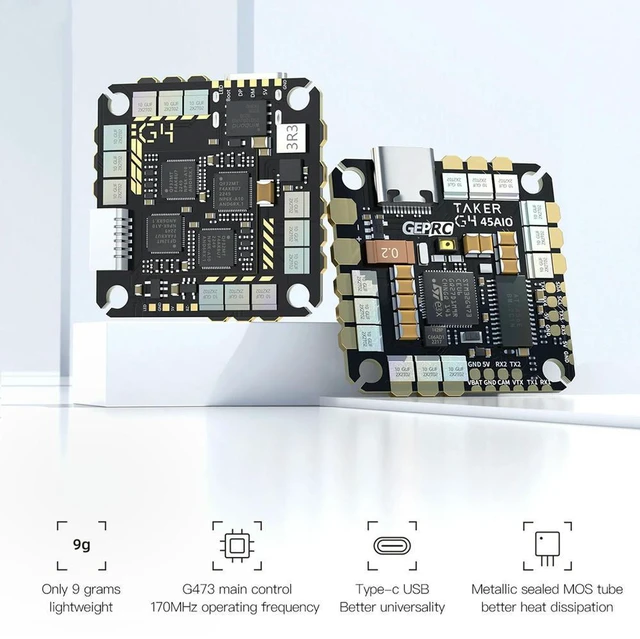 Alt view image 2 of 3 - GEPRC TAKER G4 45A AIO Baro OSD G473 Flight Controller BLHELIS 45A ESC FET Directly 2-6S for FPV Freestyle Cihoop