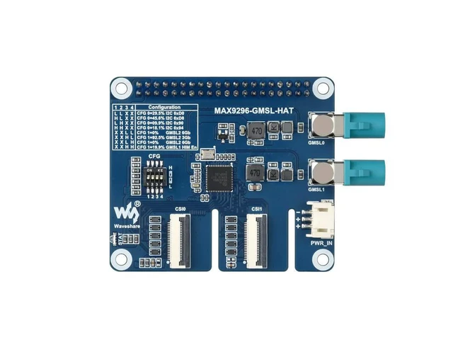 Alt view image 2 of 3 - Waveshare 2-Ch GMSL Camera HAT, Equipped With MAX9296A Deserializer, High-Speed And Low-Latency Serial Transmission