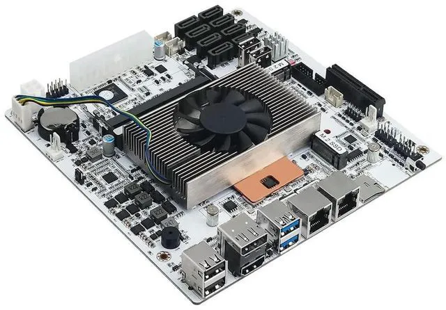 Main image of Nas Motherboard 8 Bay Core I5 8265u 4c/8t, Mini Itx Pc Mainboard White M11, 2 X Nvme Pcie3.0 , Dual 2.5gbe I226v Lan,