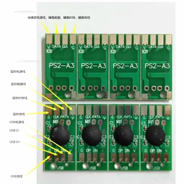 Alt view image 2 of 3 - 10pcs The USB-to-PS2 Converter Chip PS2-A3 Requires No Driver and No Restart, and the Mouse/keyboard Ports Are Interchangeable