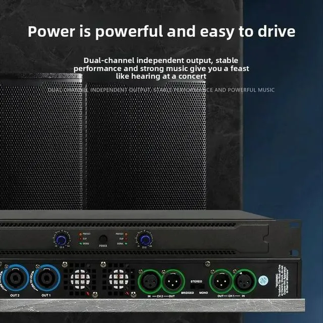 Alt view image 2 of 3 - Professional digital power amplifier dual channel high pure power amplifier bar stage wedding performance power amplifier