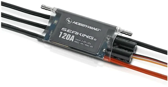Main image of Hobbywing Seaking Pro 120A Sensorless Brushless ESC 2-6S Waterproof 6V/7.4V,4A BEC For ECO, Mono1/Other Competition Boats