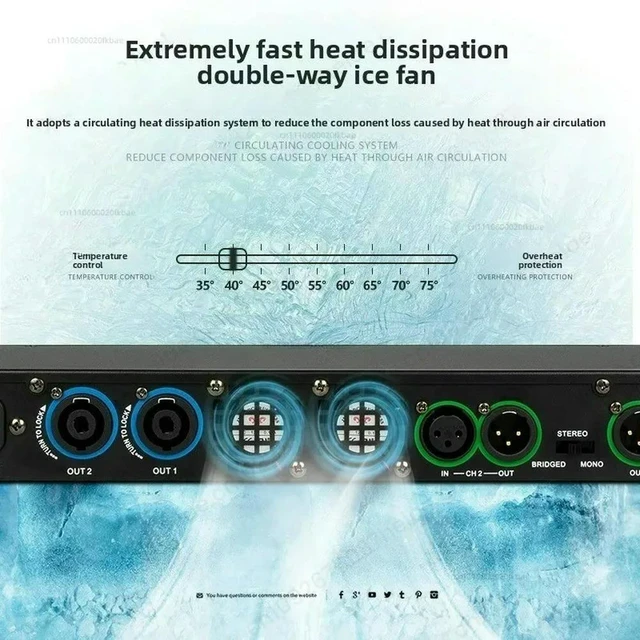 Alt view image 3 of 3 - Professional digital power amplifier dual channel high pure power amplifier bar stage wedding performance power amplifier