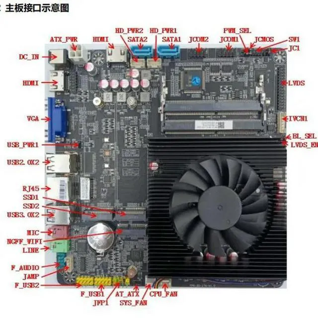 Alt view image 2 of 3 - R3-5300U main board main board industrial control ITX FP6 main board