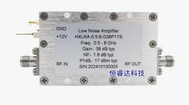 Main image of HXLNA-0.05-8-G40P19S 50MHz-8GHz 40dB Low Noise Amplifier 0.05-8GHz LNA with SMA-F Female Connectors