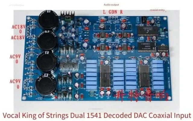 Main image of Kit Dual TDA1541 DAC Decoder Coaxial Input RCA Output (without IC)