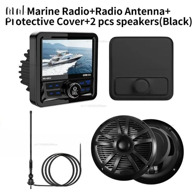 Alt view image 2 of 3 - Waterproof IPX5 4 Monitor Marine Stereo Radio Sports Media USB BT AUX ATV