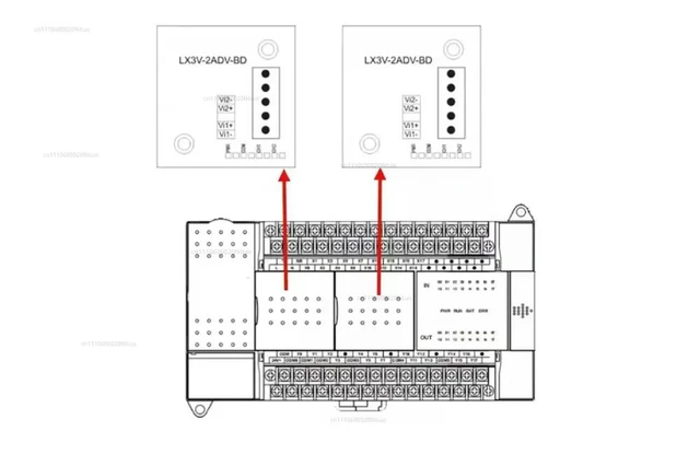 Alt view image 2 of 2 - V-Control PLC 2-way mixed analog LX3V-2ADV2DAV-BD LX3V-2ADI2DAI-BD module