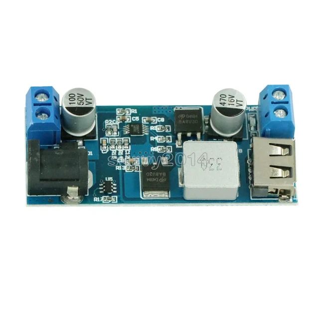 Alt view image 5 of 6 - DC-DC 24V/12V To 5V 5A Step Down Power Supply Buck Converter Replace LM2596S Adjustable USB Step-down Charging Module For Phone