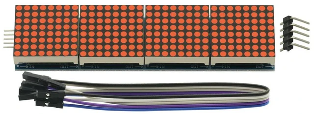 Alt view image 5 of 6 - MAX7219 Dot Matrix Module 32x8 4 in 1 LED Display Modules Drive with 5Pin Wires for Raspberry Pi