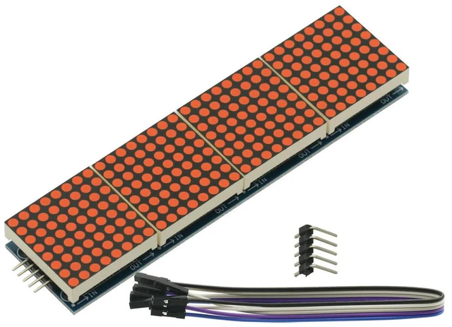 Alt view image 6 of 6 - MAX7219 Dot Matrix Module 32x8 4 in 1 LED Display Modules Drive with 5Pin Wires for Raspberry Pi