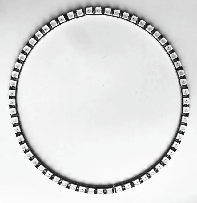 Alt view image 5 of 6 - Ring Wall Clock 60 X Ultra Bright WS2812 5050 RGB LED Lamp Panel For